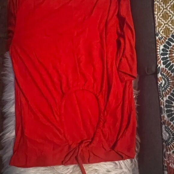 Gap nwt large tall Mini Rib Kevhole T-Shirt red - Picture 3 of 5